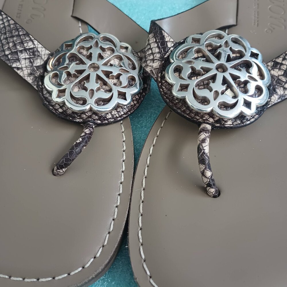 Brighton Alice Sandals 8m Exotic Python Snake Pri… - image 4